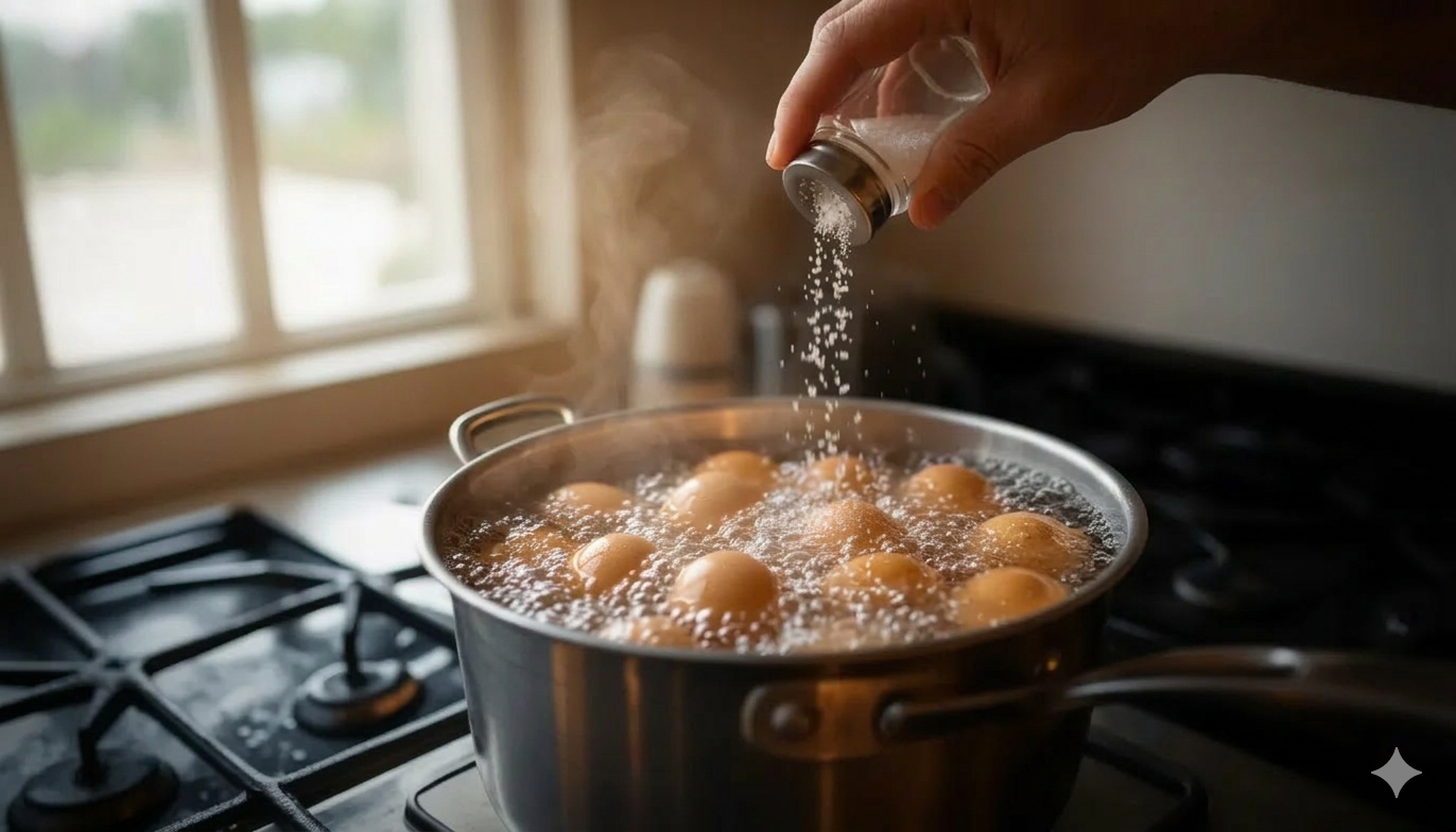 Lý do nên bỏ muối vào nước luộc trứng- Ảnh 1.