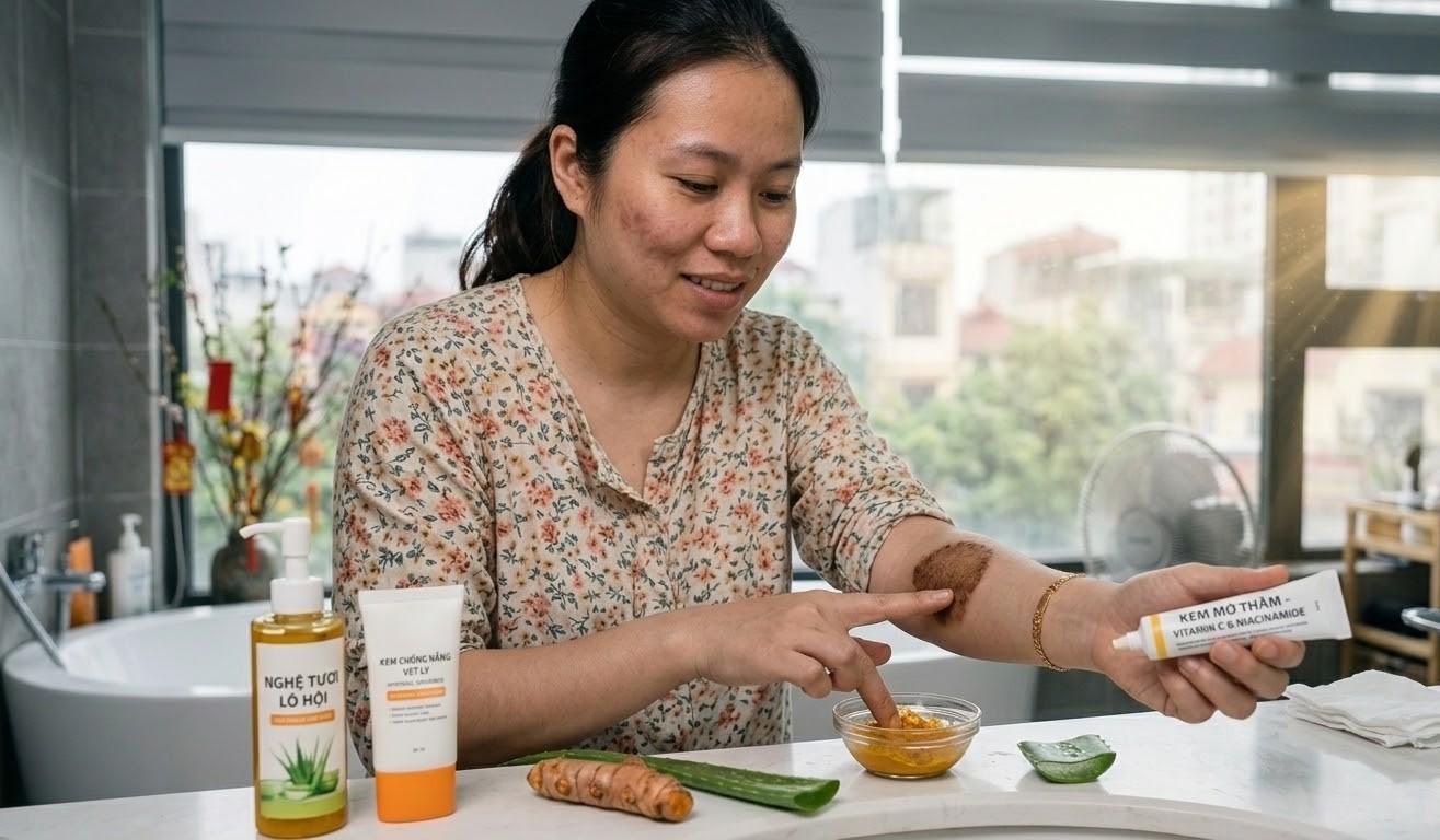 Phục hồi làn da và xóa vết thâm nhanh sau điều trị nấm da- Ảnh 1.