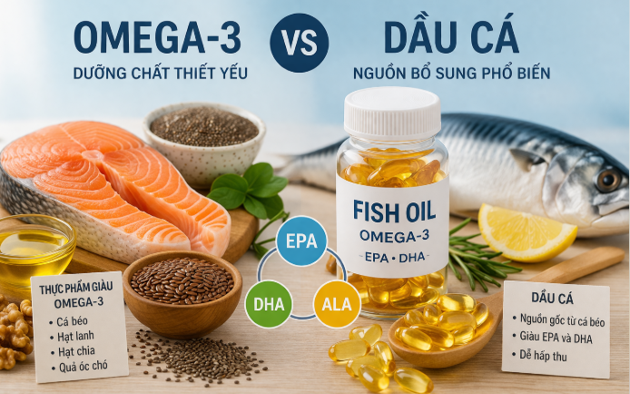 4 điểm khác biệt chính giữa omega-3 và dầu cá, lựa chọn loại nào phù hợp nhất với bạn?