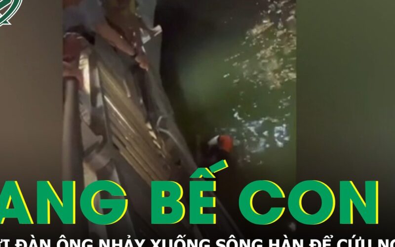 Khoảnh khắc nghẹt thở: Đang đi dạo cùng vợ con, người đàn ông nhảy xuống sông Hàn cứu người