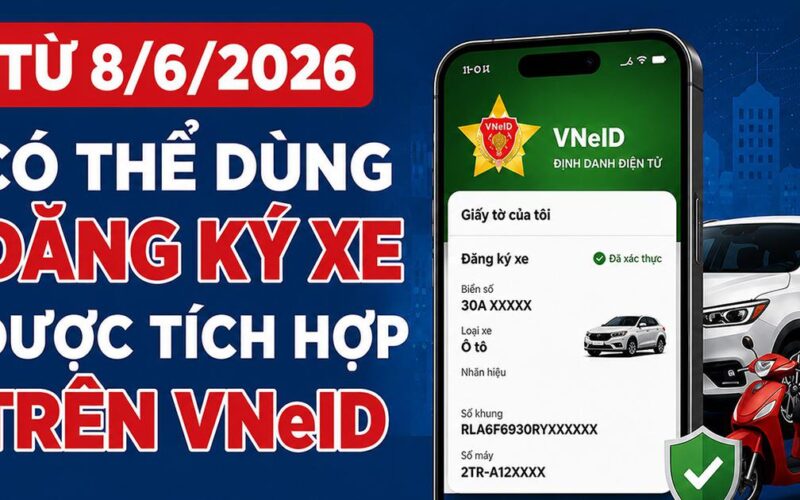 Có thể dùng đăng ký xe được tích hợp trên VNeID