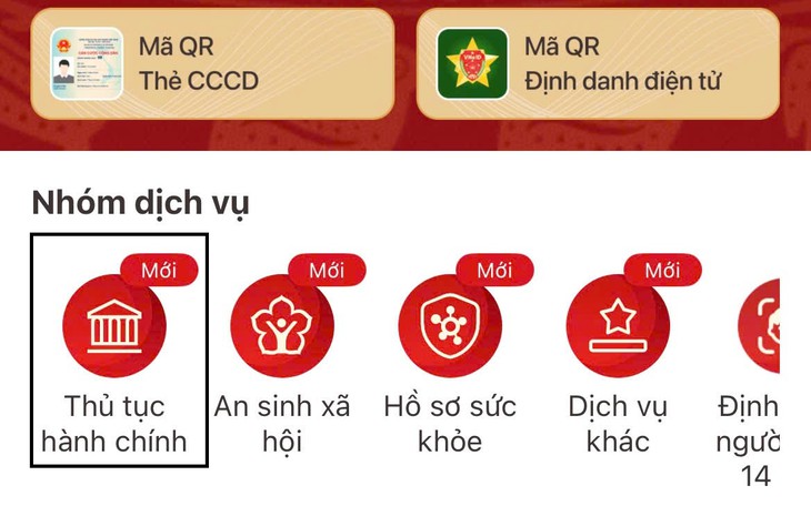 Chi tiết các thủ tục hành chính người dân có thể làm trên VNeID