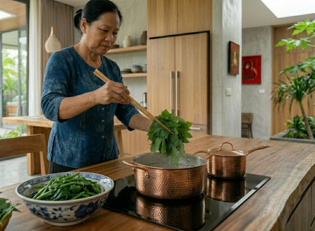 Lá đu đủ luộc - món ăn giúp đào thải độc tố và bảo vệ dạ dày - Ảnh 1.