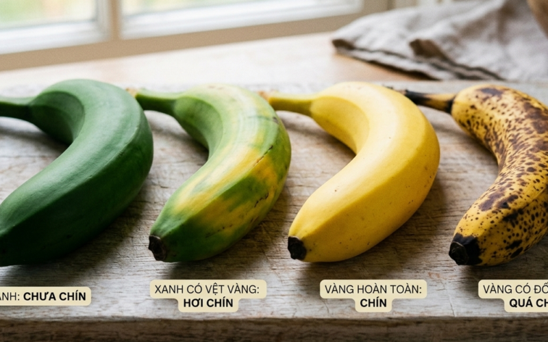4 màu sắc của quả chuối khác nhau thế nào về lợi ích dinh dưỡng?